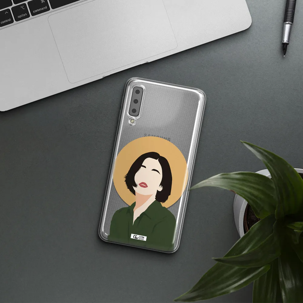 Portrait Of A Girl In A Green Dress Samsung A7 2018 Clear TPU Case