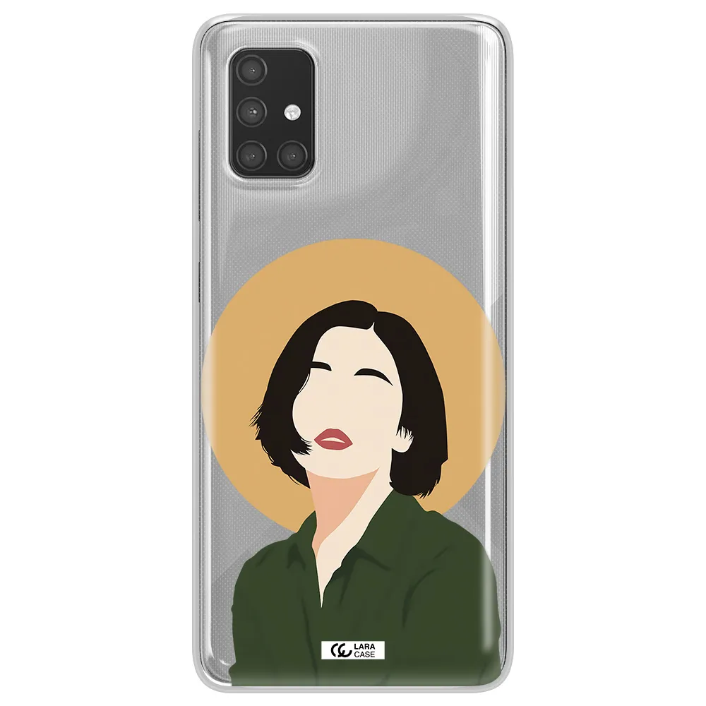 Portrait Of A Girl In A Green Dress Samsung A71 Clear TPU Case