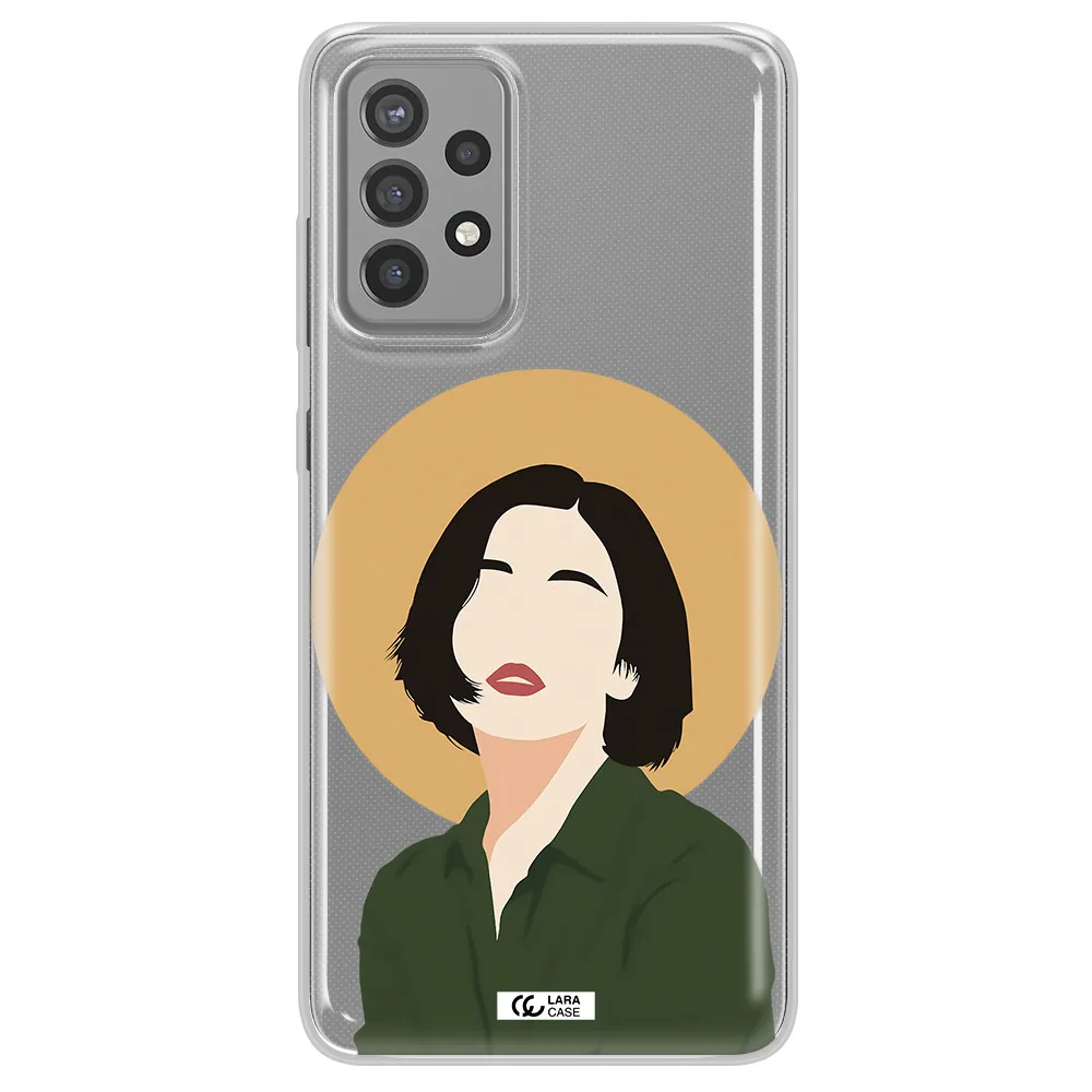 Portrait Of A Girl In A Green Dress Samsung A72 Clear TPU Case
