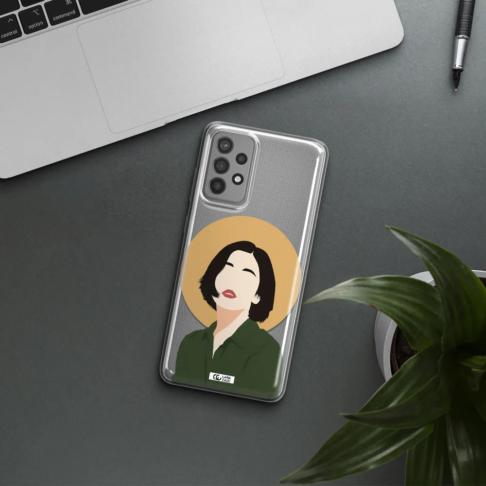 Portrait Of A Girl In A Green Dress Samsung A72 Clear TPU Case