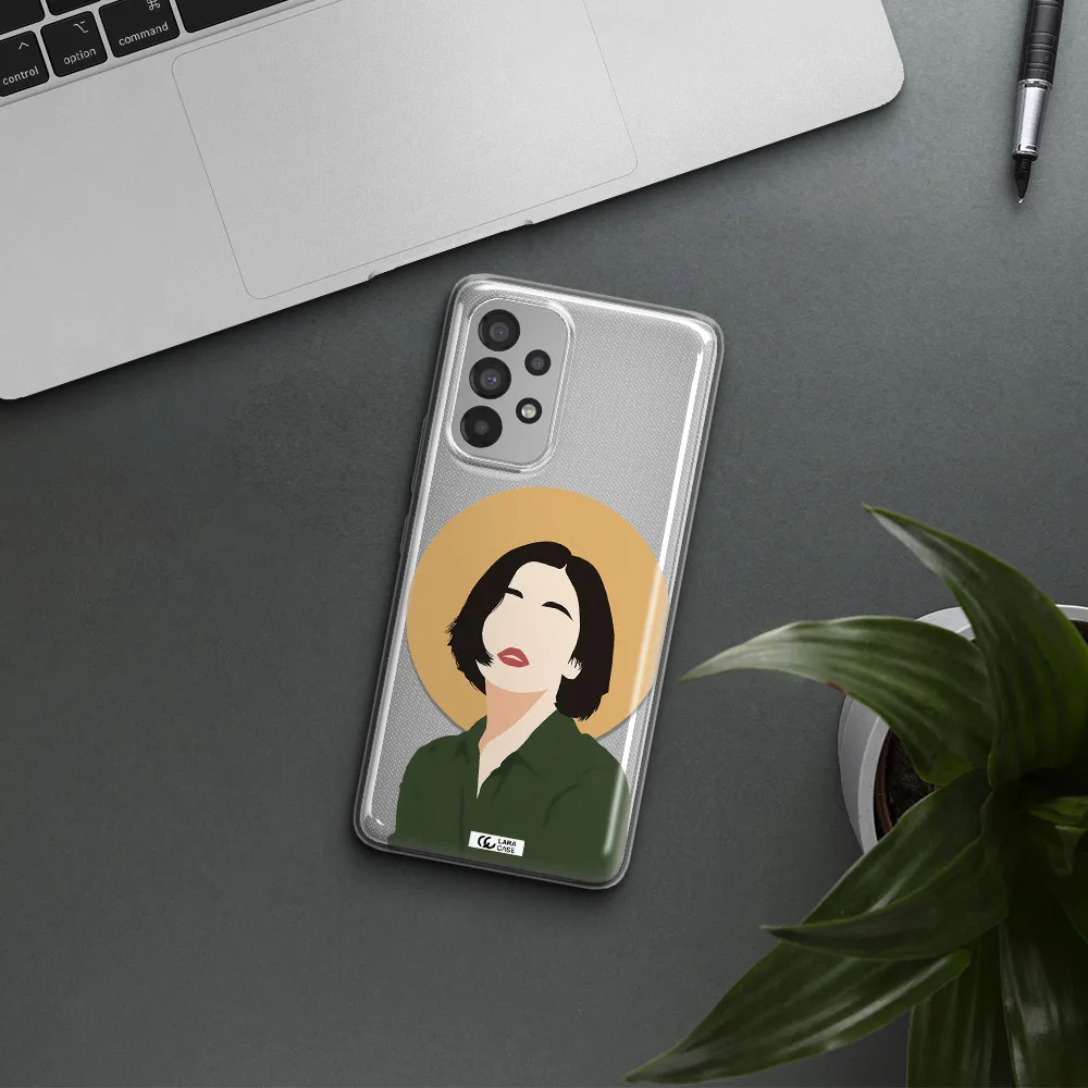 Portrait Of A Girl In A Green Dress Samsung A73 Clear TPU Case