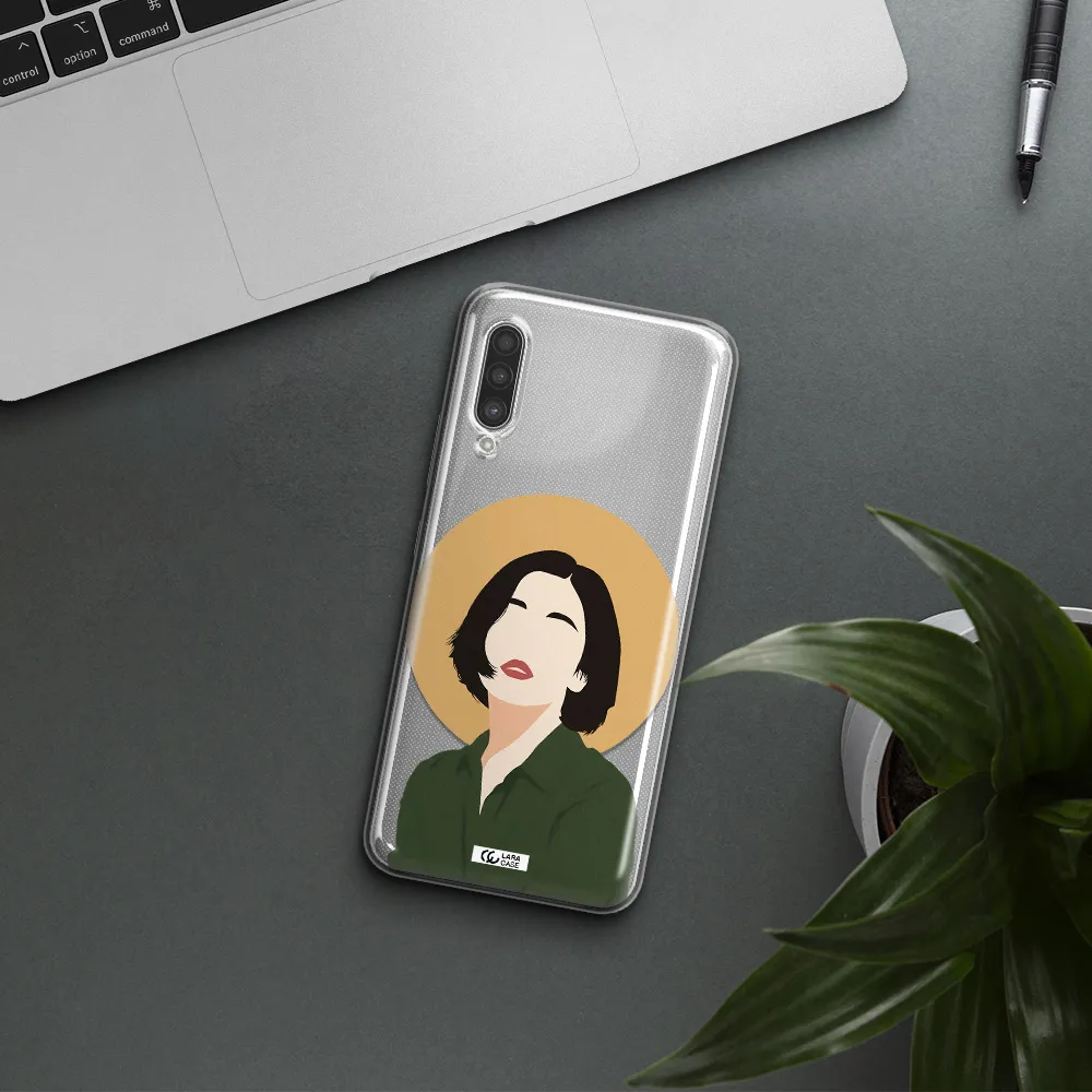 Portrait Of A Girl In A Green Dress Samsung A90 Clear TPU Case