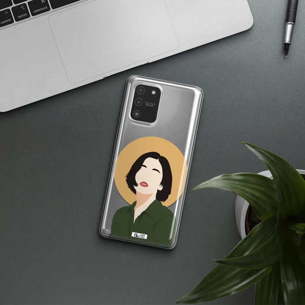 Portrait Of A Girl In A Green Dress Samsung A91 Clear TPU Case
