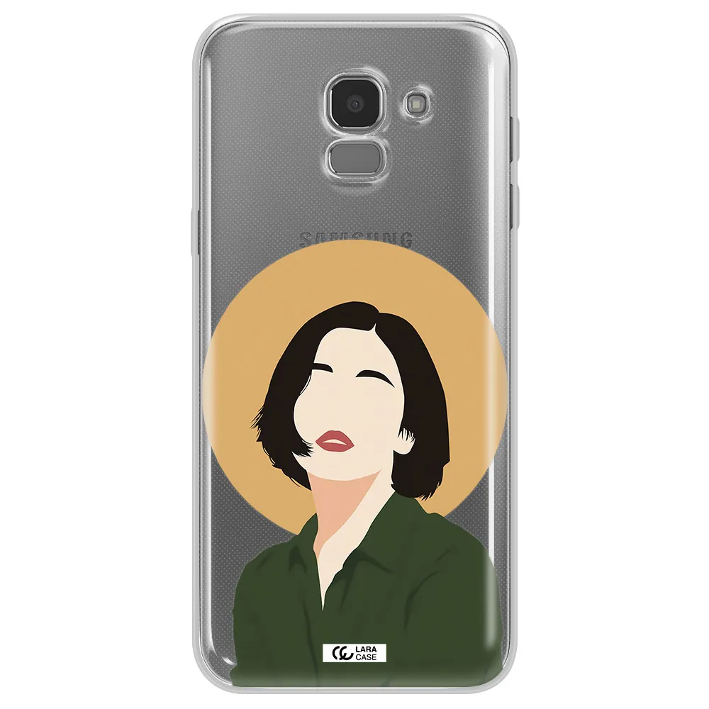 Portrait Of A Girl In A Green Dress Samsung J6 Clear TPU Case