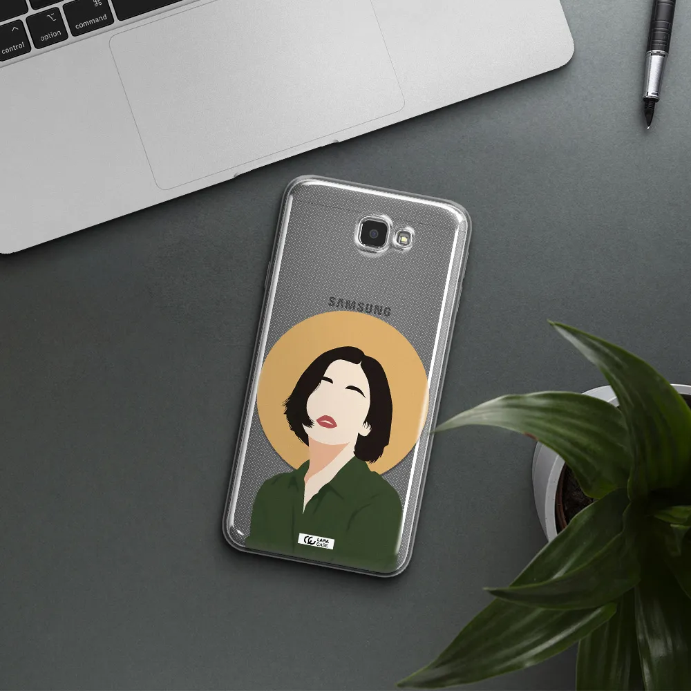 Portrait Of A Girl In A Green Dress Samsung J7 Prim Clear TPU Case