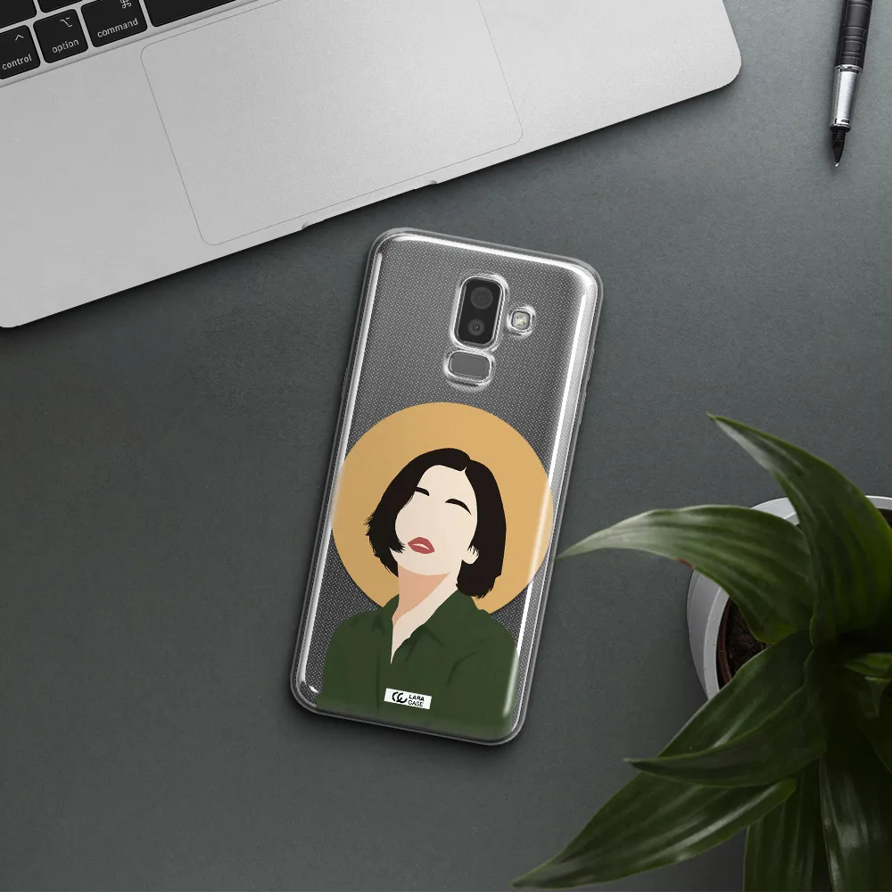 Portrait Of A Girl In A Green Dress Samsung J8 Clear TPU Case