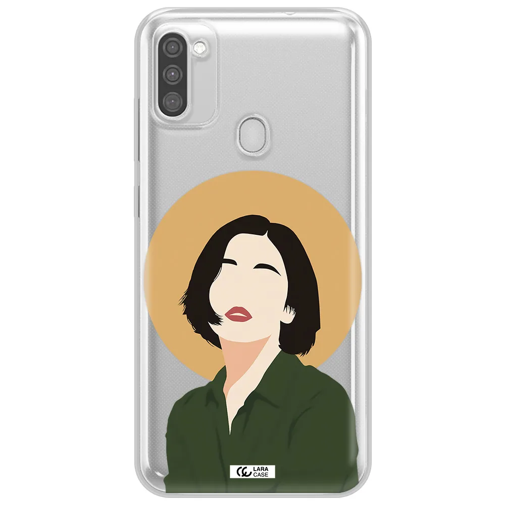 Portrait Of A Girl In A Green Dress Samsung M11 Clear TPU Case