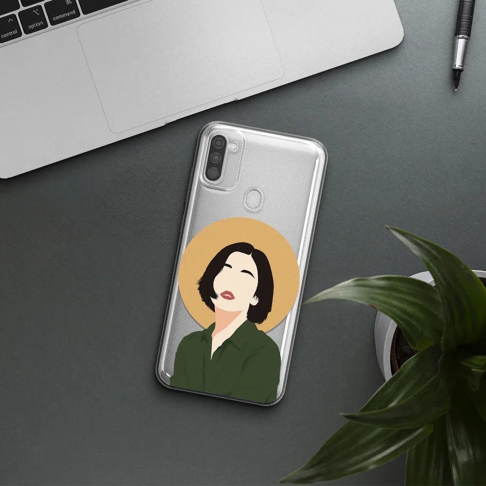 Portrait Of A Girl In A Green Dress Samsung M11 Clear TPU Case