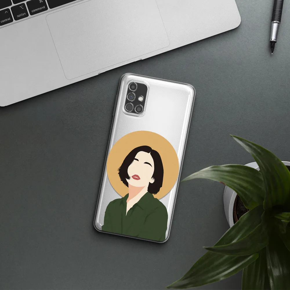 Portrait Of A Girl In A Green Dress Samsung M31S Clear TPU Case