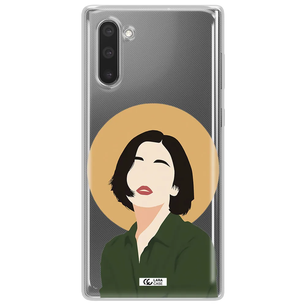 Portrait Of A Girl In A Green Dress Samsung Note 10 Clear TPU Case