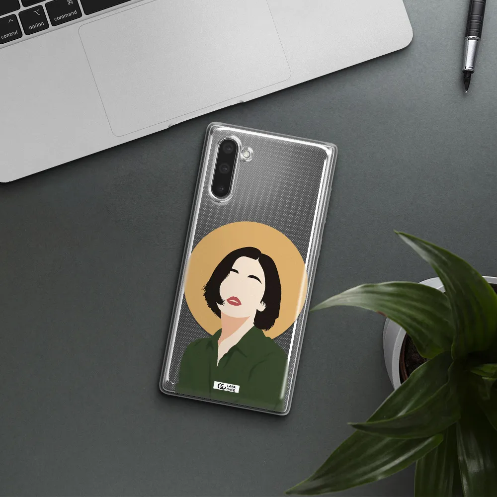 Portrait Of A Girl In A Green Dress Samsung Note 10 Clear TPU Case