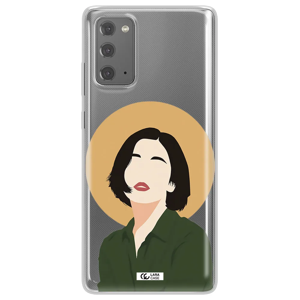 Portrait Of A Girl In A Green Dress Samsung Note 20 Clear TPU Case