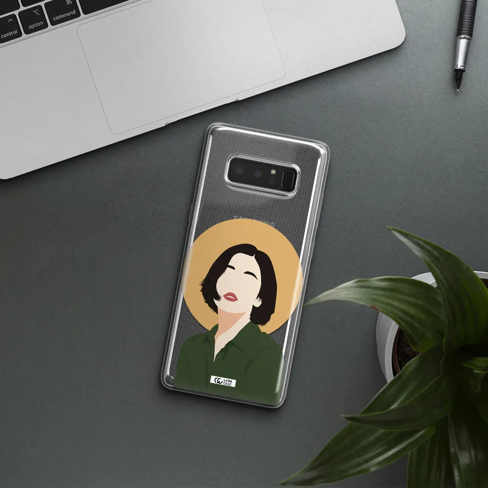 Portrait Of A Girl In A Green Dress Samsung Note 8 Clear TPU Case
