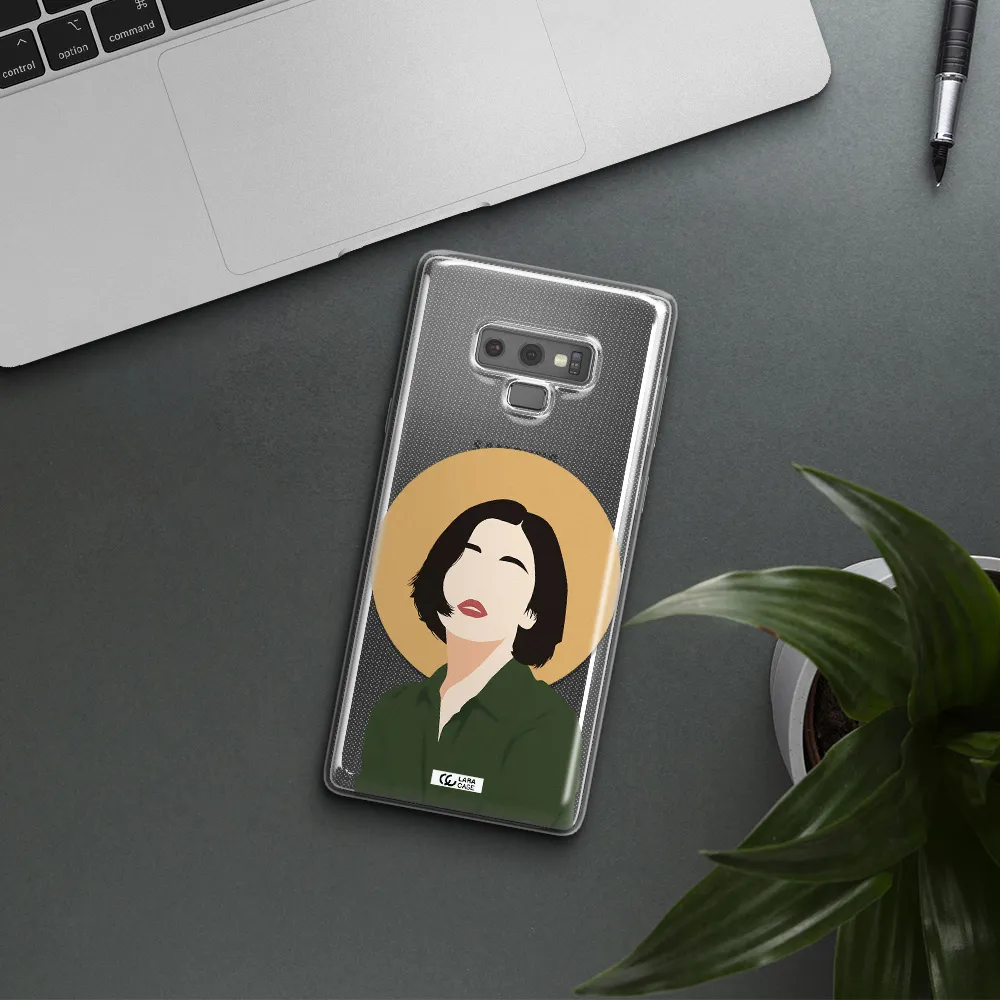 Portrait Of A Girl In A Green Dress Samsung Note 9 Clear TPU Case