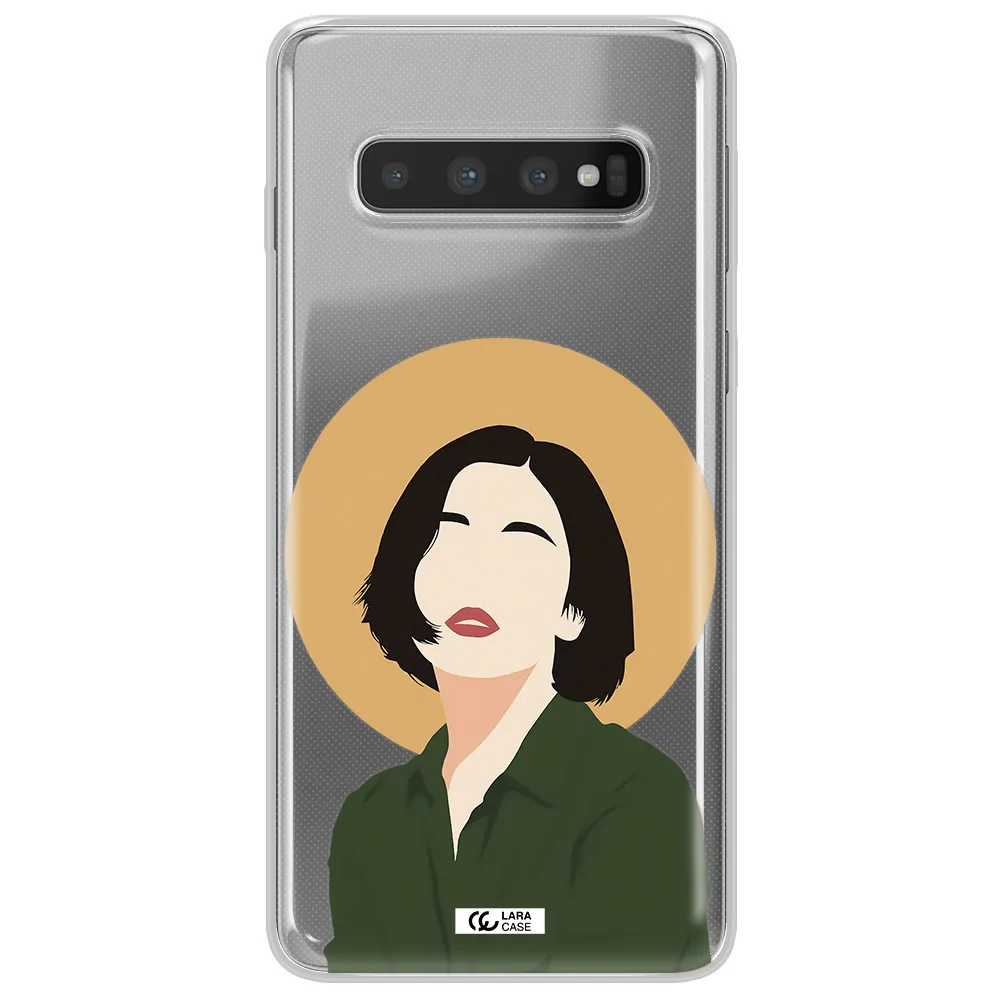 Portrait Of A Girl In A Green Dress Samsung S10 Clear TPU Case