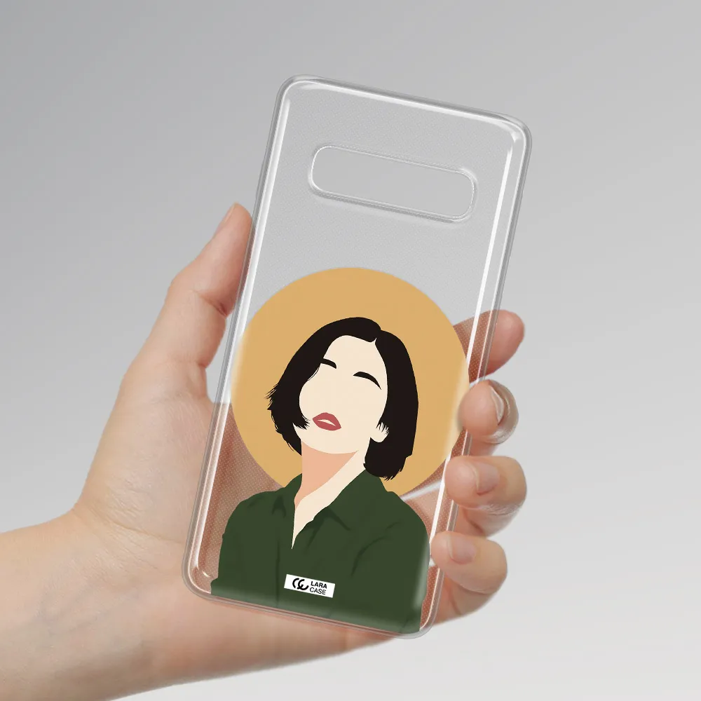 Portrait Of A Girl In A Green Dress Samsung S10 Plus Clear TPU Case