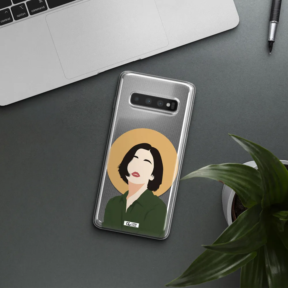 Portrait Of A Girl In A Green Dress Samsung S10 Plus Clear TPU Case