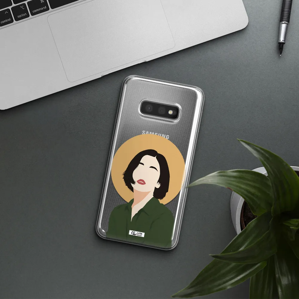 Portrait Of A Girl In A Green Dress Samsung S10e Clear TPU Case