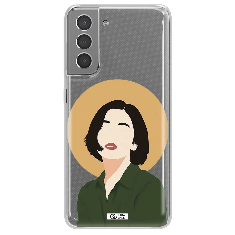 Portrait Of A Girl In A Green Dress Samsung S21 Clear TPU Case