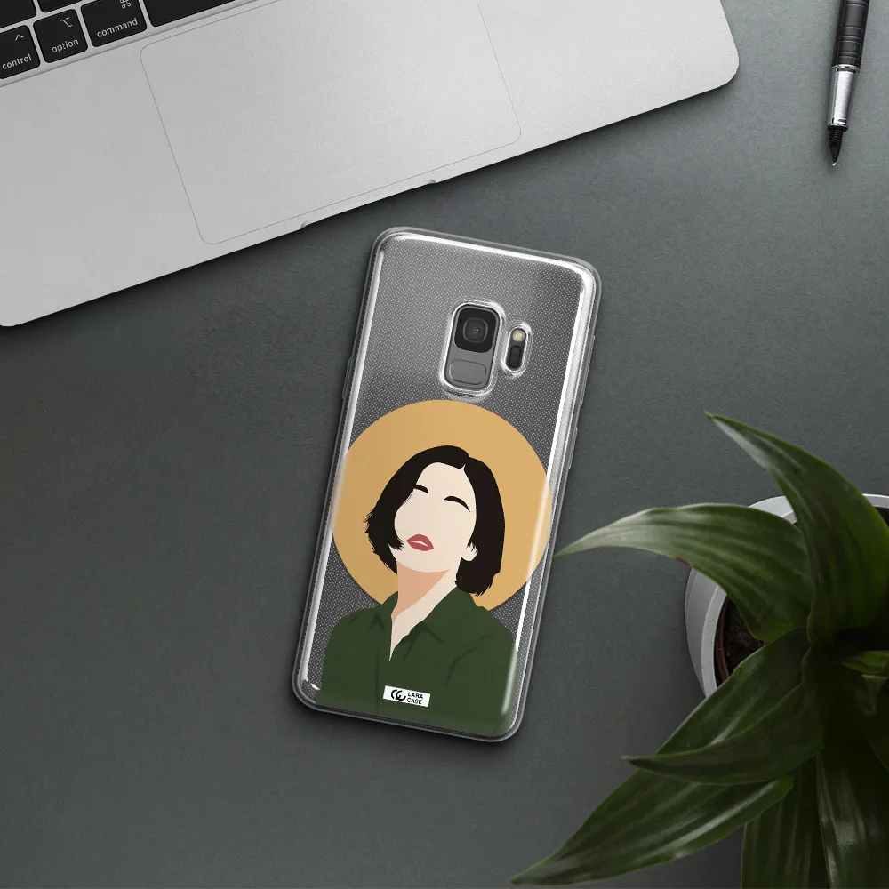Portrait Of A Girl In A Green Dress Samsung S9 Clear TPU Case