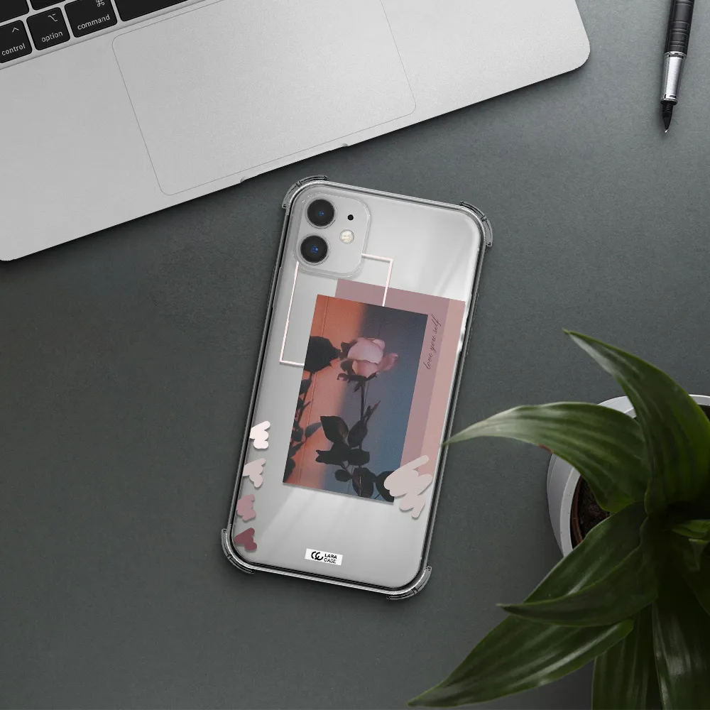 Pink Rose Apple iPhone 11 Clear PC Case