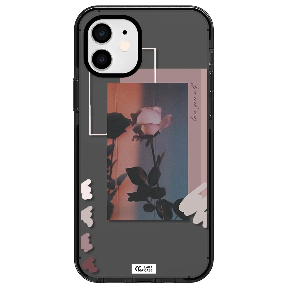 Pink Rose Apple iPhone 11 impact Smoke Black Case