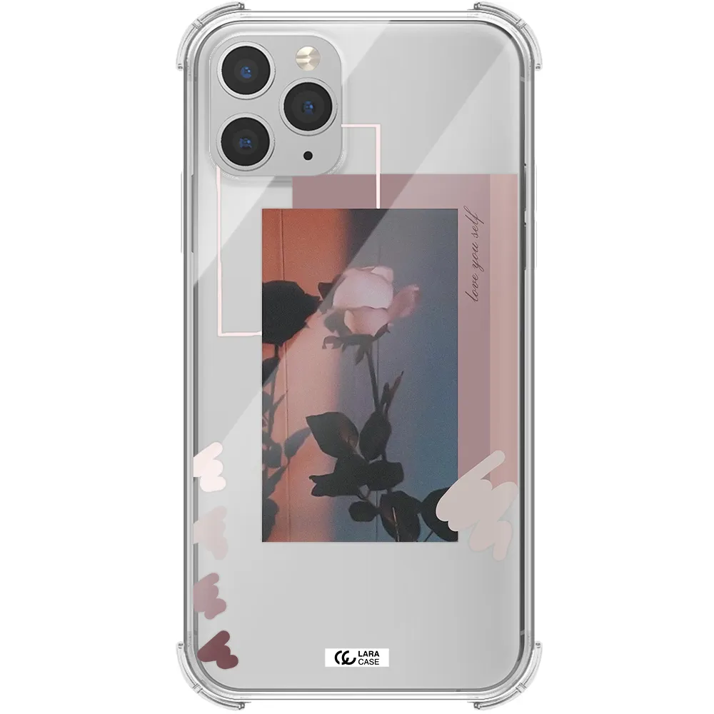 Pink Rose Apple iPhone 11 pro Clear PC Case
