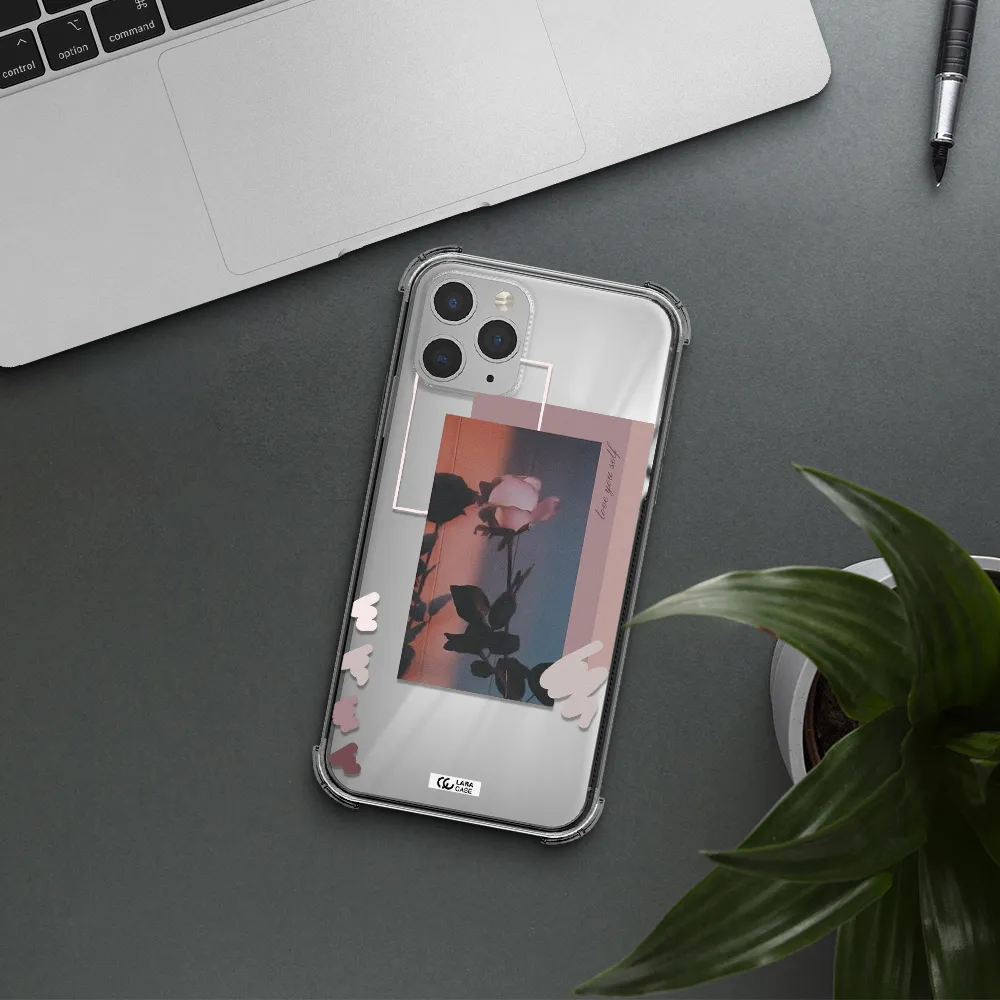 Pink Rose Apple iPhone 11 pro max Clear PC Case