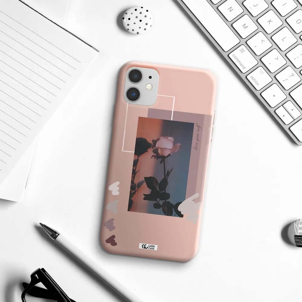 Pink Rose Apple iPhone 11 Silicone pastel pink Case