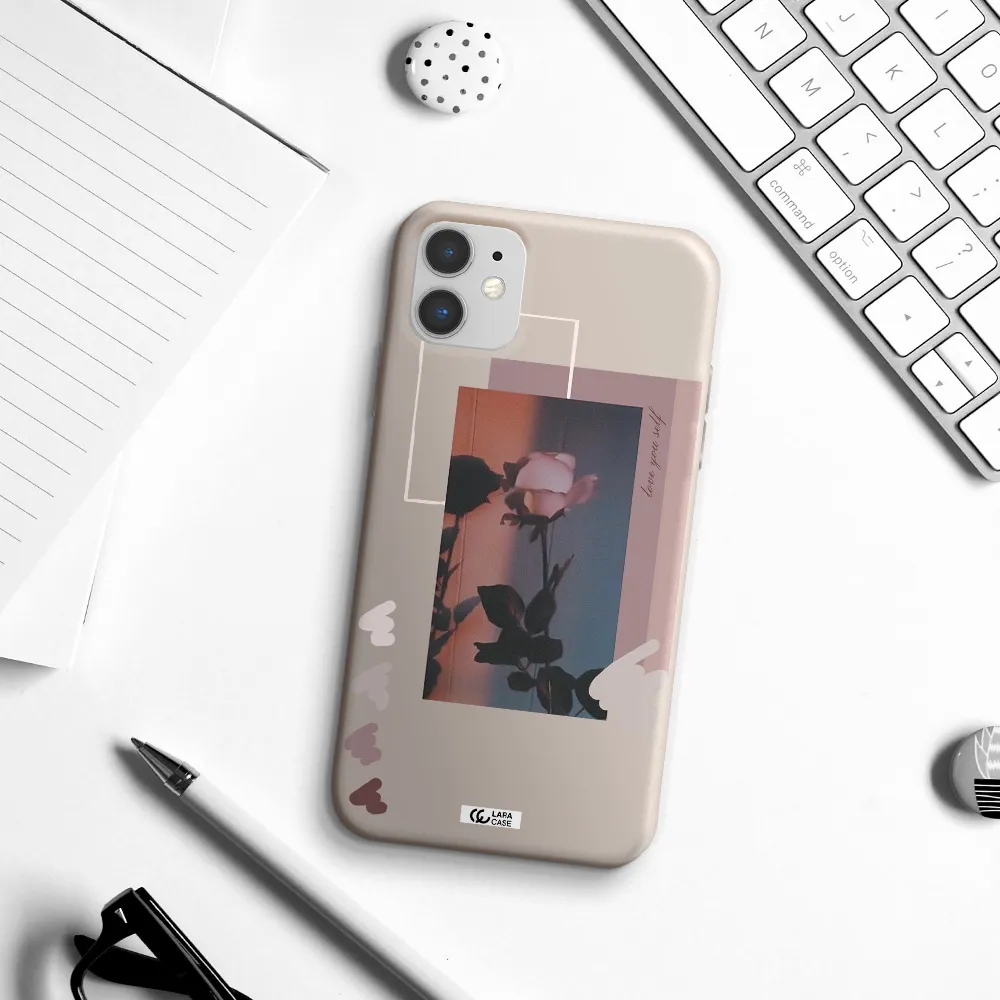 Pink Rose Apple iPhone 11 Silicone Stone Case