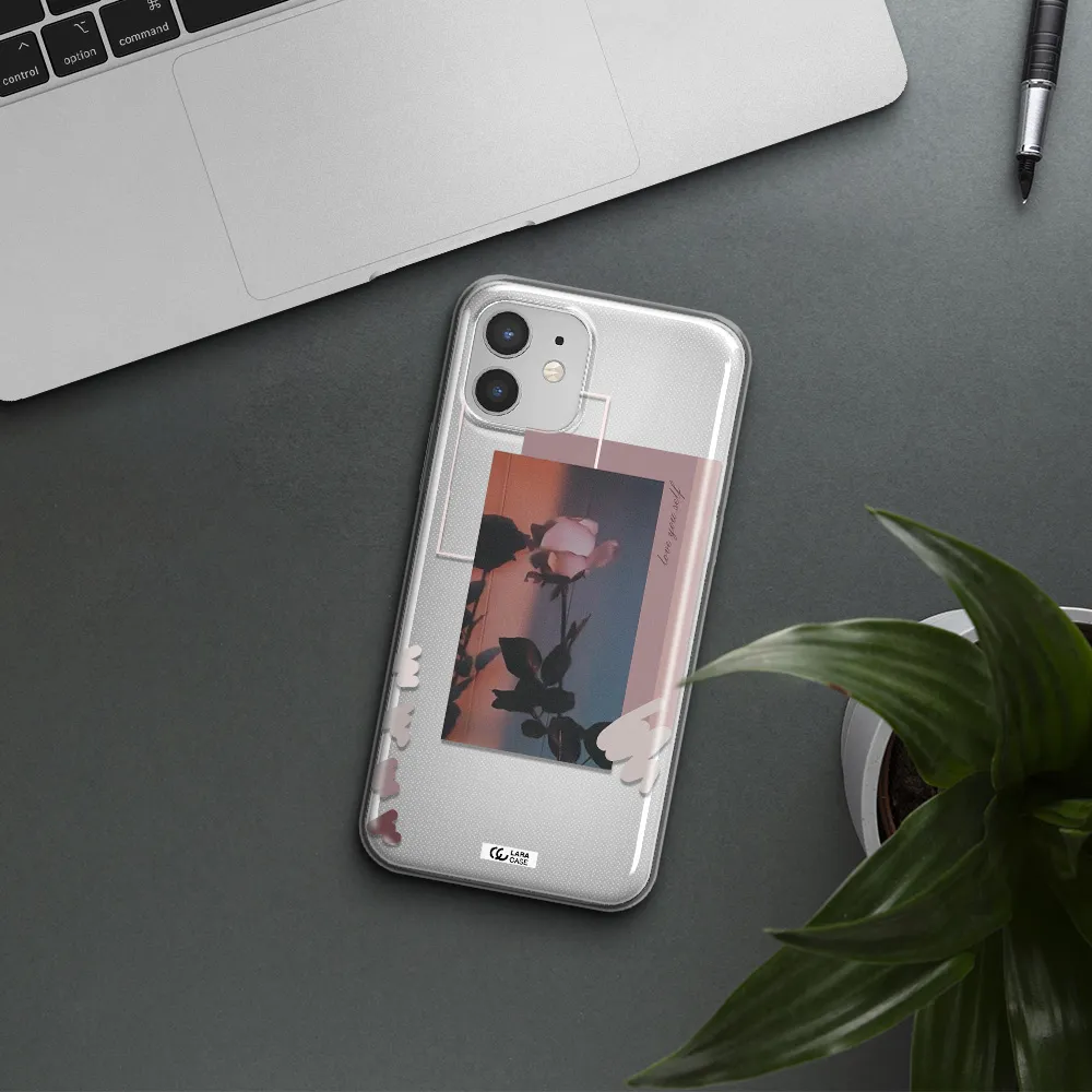 Pink Rose Apple iPhone 12 Clear TPU Case