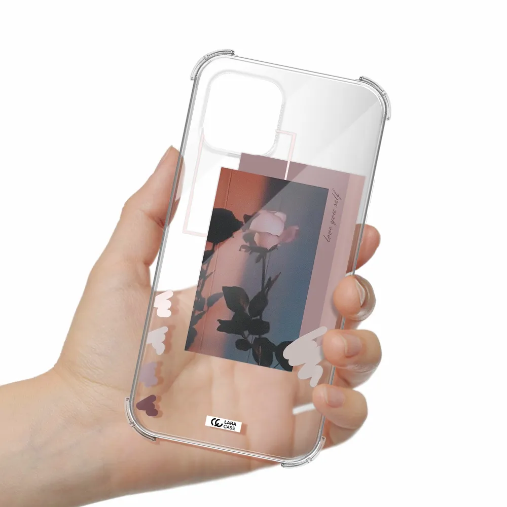 Pink Rose Apple iPhone 12 mini Clear PC Case