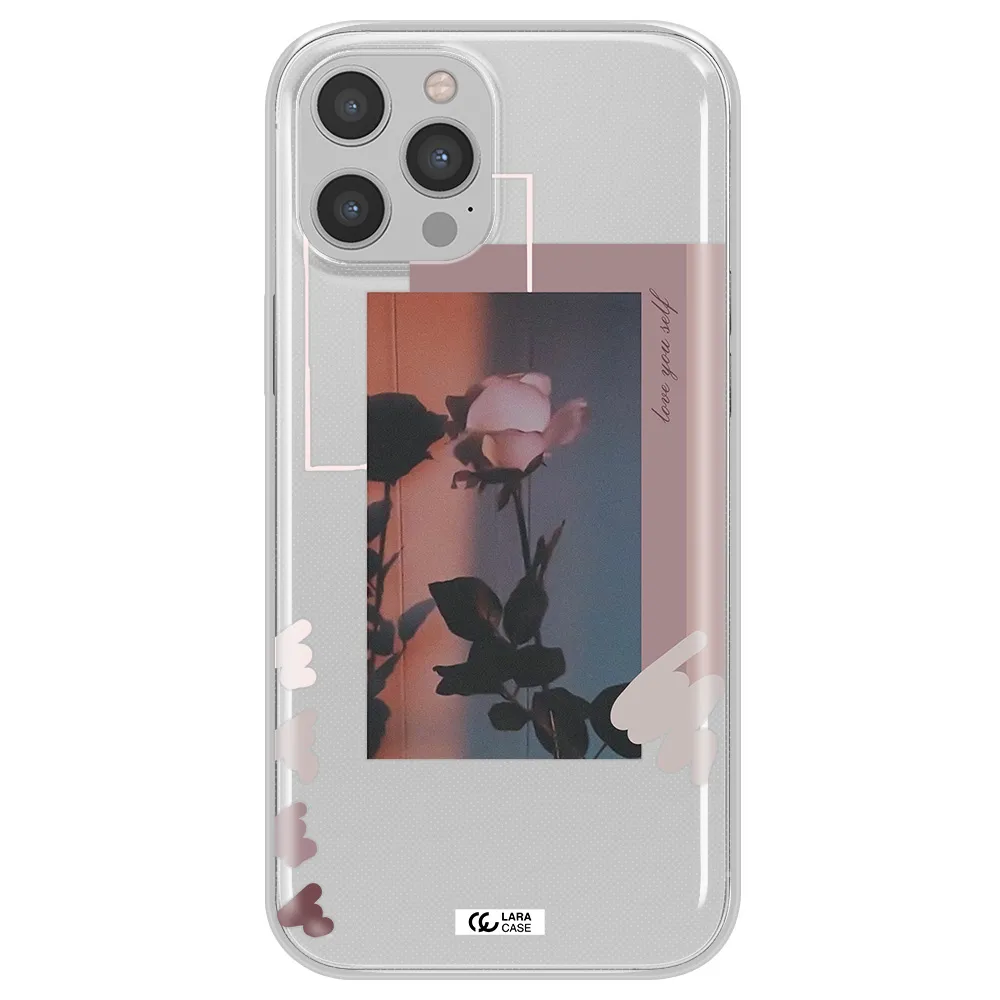 Pink Rose Apple iPhone 12 pro max Clear TPU Case