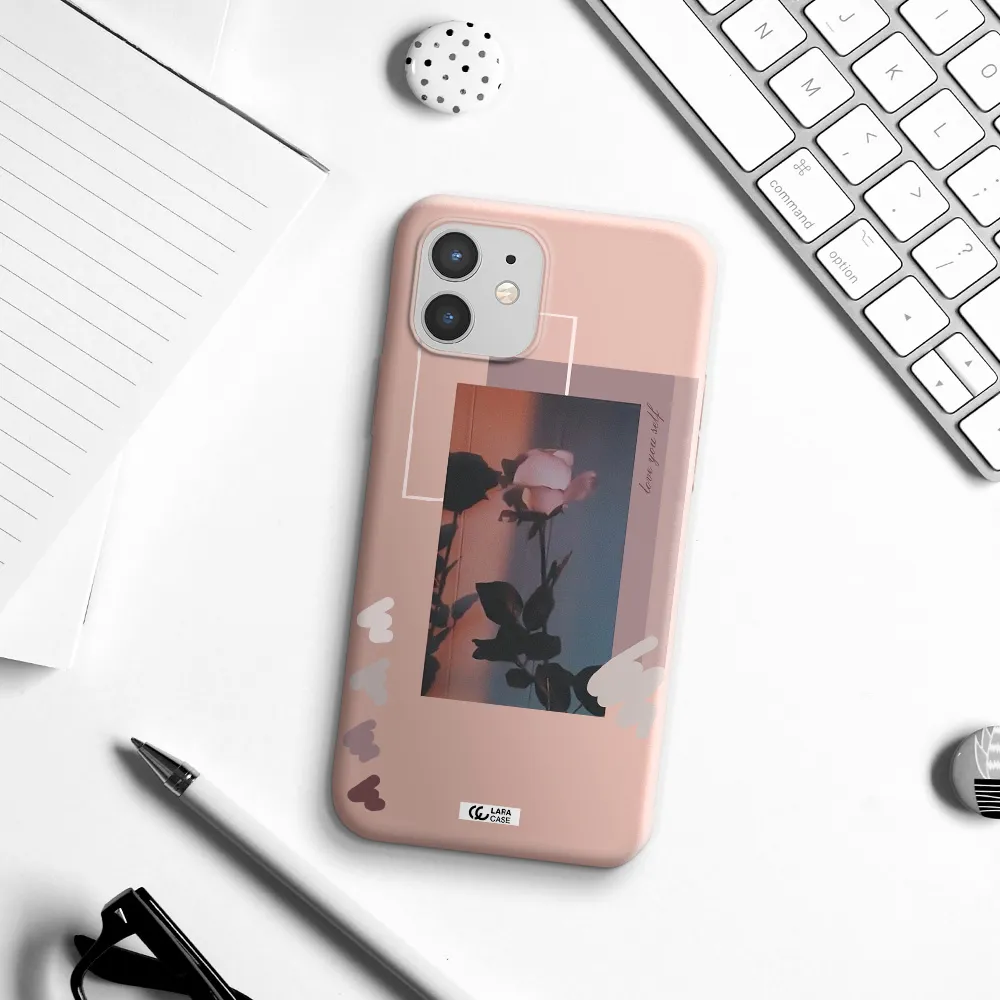 Pink Rose Apple iPhone 12 Silicone pastel pink Case