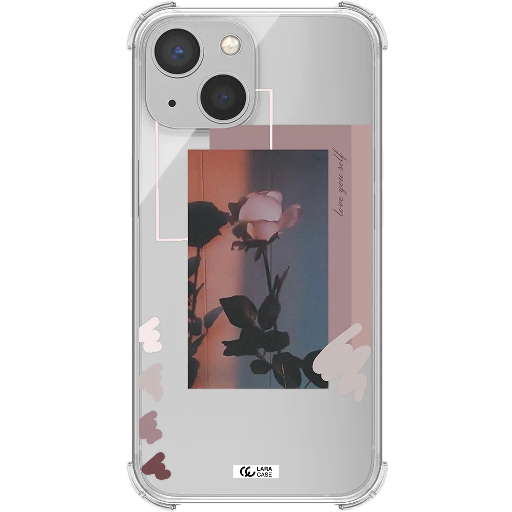 Pink Rose Apple iPhone 13 Clear PC Case