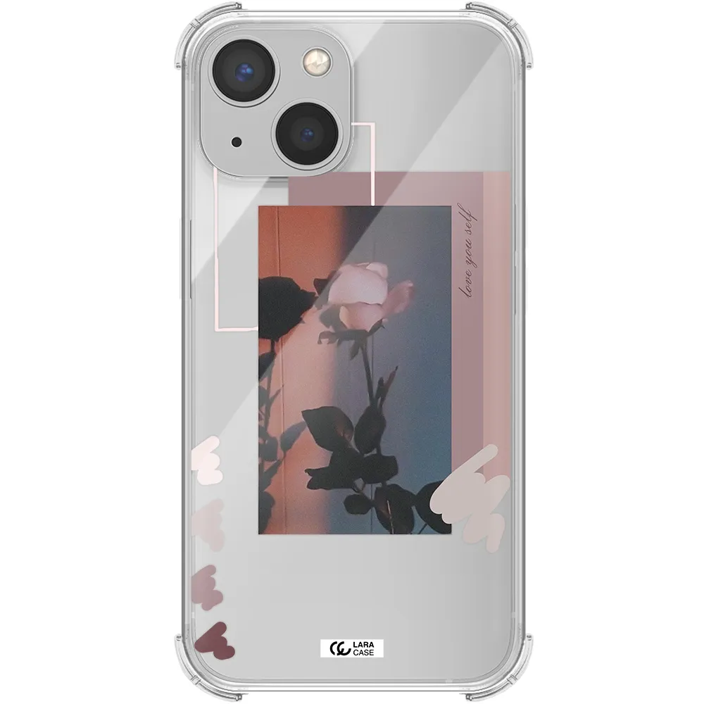 Pink Rose Apple iPhone 13 mini Clear PC Case