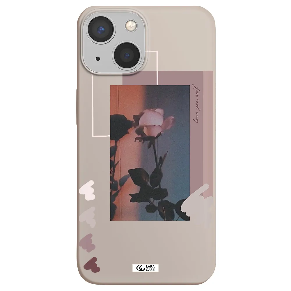 Pink Rose Apple iPhone 13 mini Silicone Stone Case