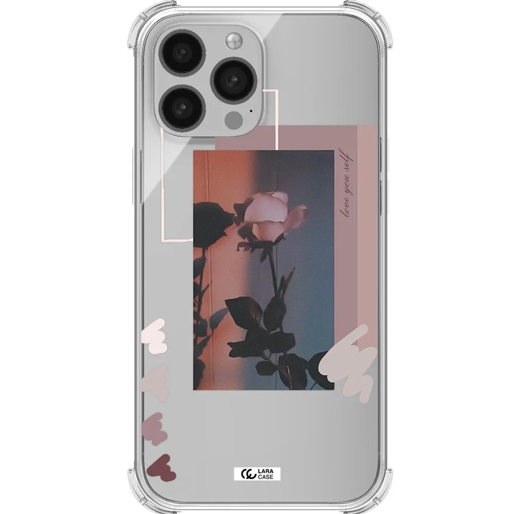 Pink Rose Apple iPhone 13 Pro Clear PC Case