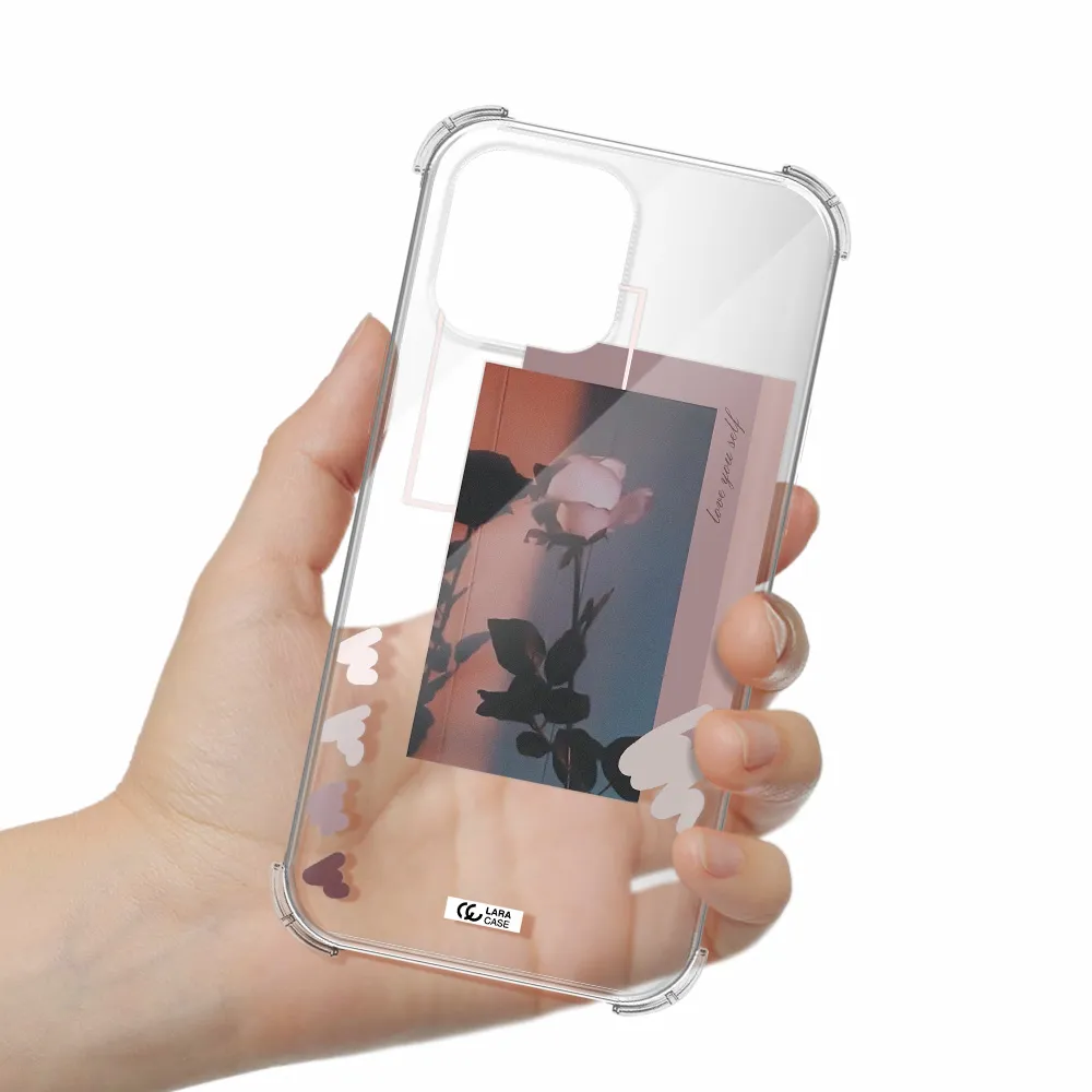 Pink Rose Apple iPhone 13 Pro Clear PC Case