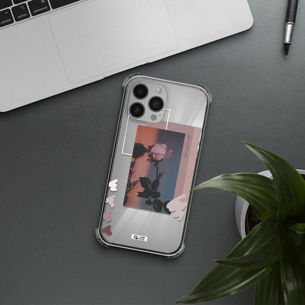 Pink Rose Apple iPhone 13 Pro Max Clear PC Case