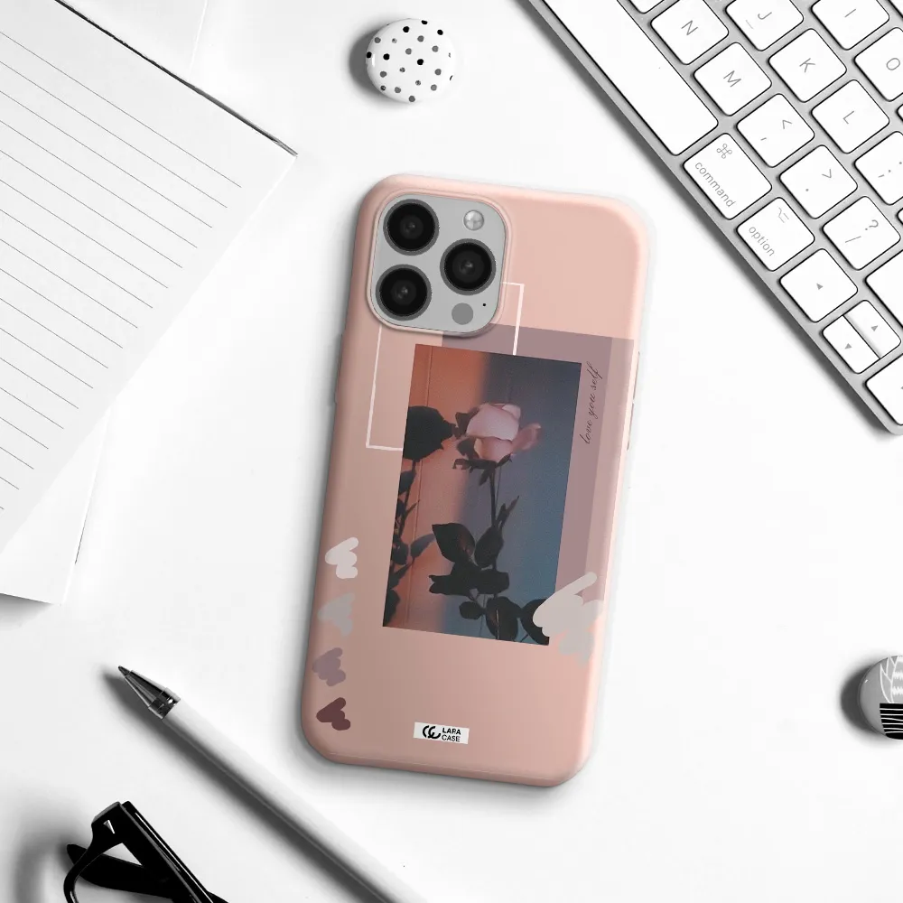 Pink Rose Apple iPhone 13 Pro Max Silicone pastel pink Case