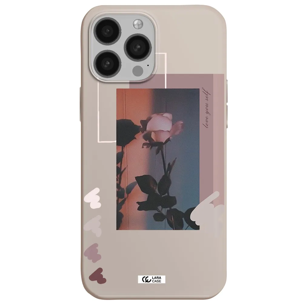 Pink Rose Apple iPhone 13 Pro Max Silicone Stone Case