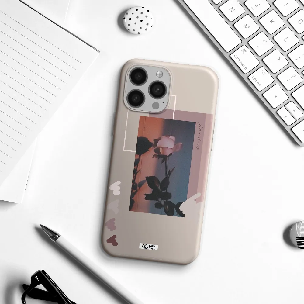 Pink Rose Apple iPhone 13 Pro Max Silicone Stone Case