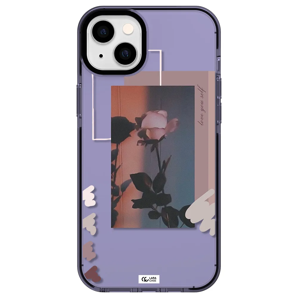 Pink Rose Apple iPhone 14 plus impact Lilac Case
