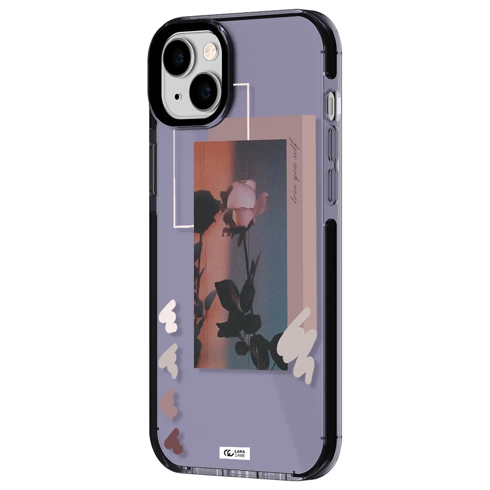 Pink Rose Apple iPhone 14 plus impact Lilac Case
