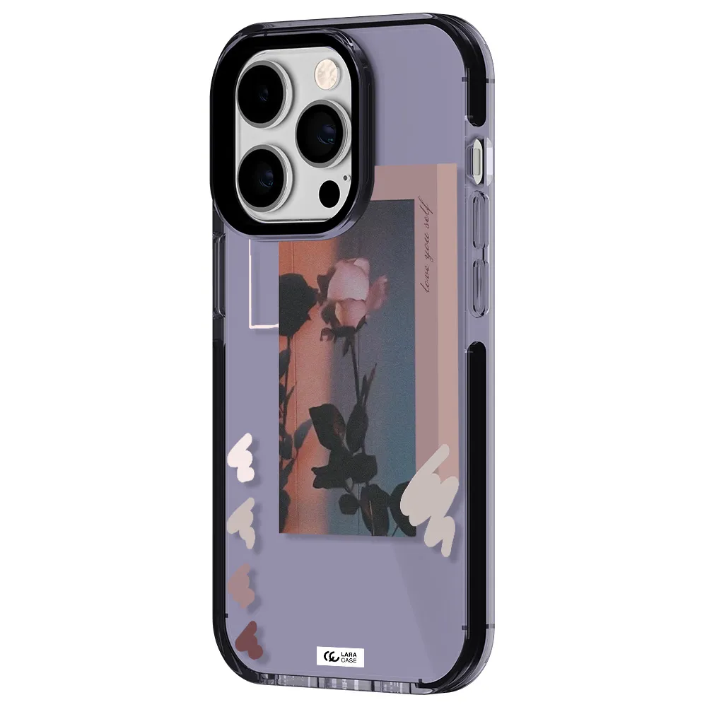 Pink Rose Apple iPhone 14 pro impact Lilac Case