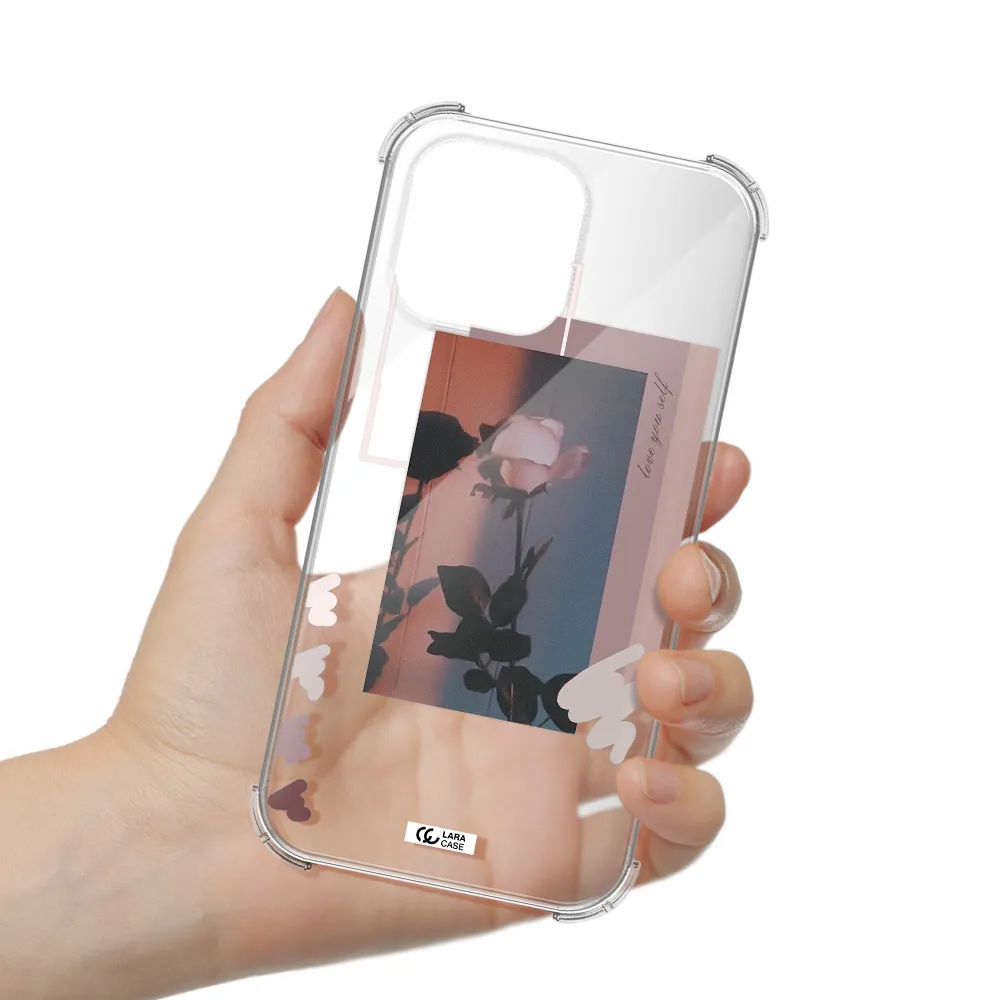 Pink Rose Apple iPhone 14 pro max Clear PC Case