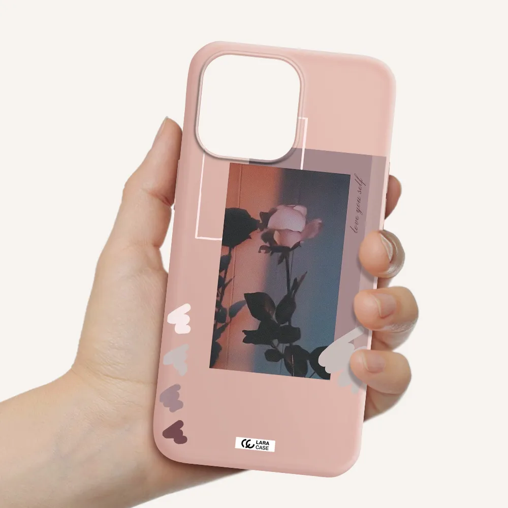 Pink Rose Apple iPhone 14 pro max Silicone pastel pink Case