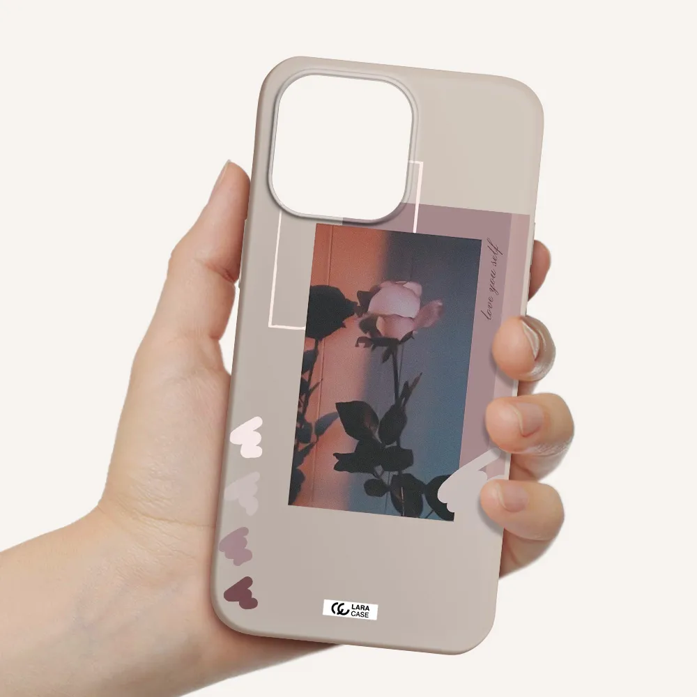 Pink Rose Apple iPhone 14 pro Silicone Stone Case