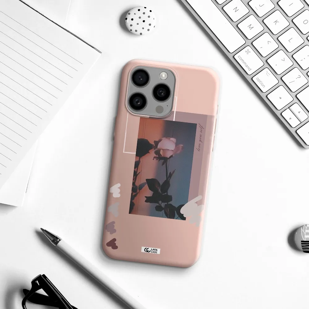 Pink Rose Apple Iphone 15 Pro max Silicone pastel pink Case